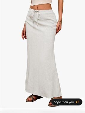 NWT Elleven White Linen Blend Skirt